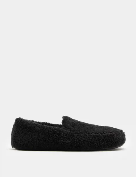 Marks & Spencer Moccasin Slippers with Freshfeet Black