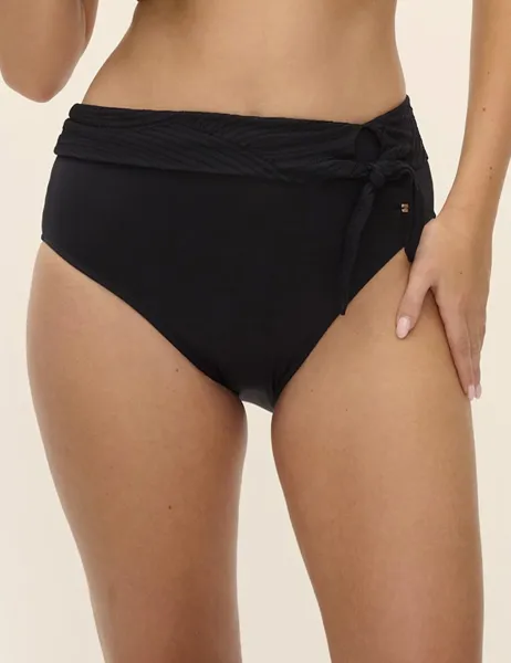 Fantasie Ottawa Textured High Waisted Bikini Bottoms Black