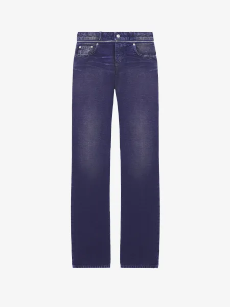 Slashed Zip Bootcut Jeans