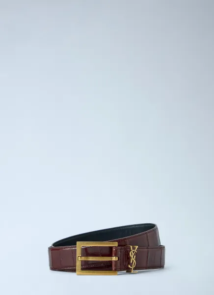 Logo Buckle Leather Belt
