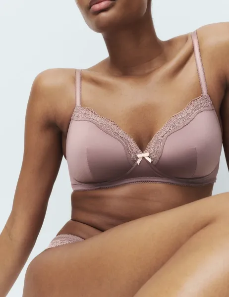 Marks & Spencer Jasmine Lace Non Wired Full Cup Bra A-E Praline