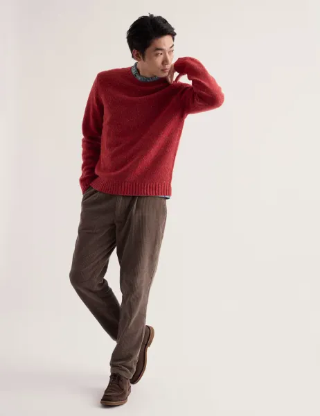 Seasalt Cornwall Merino Wool Rich Flecked Crew Neck Jumper Red