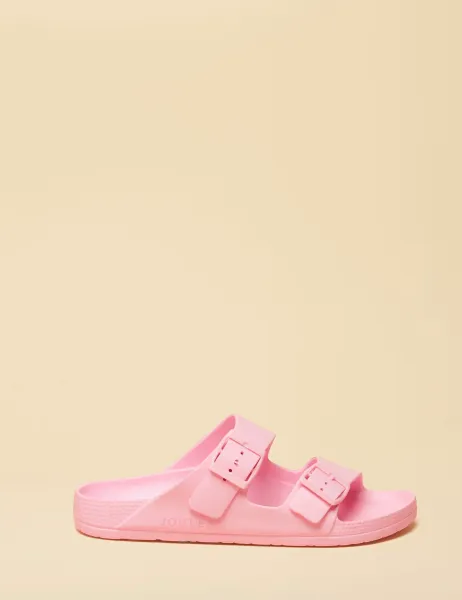 Joules Double Strap Buckle Sliders Pink