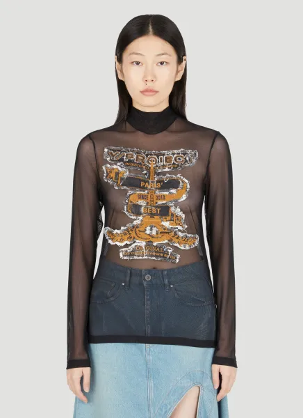 Paris' Best Long-Sleeve Mesh Top