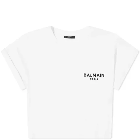 Flock Detail Crop T-Shirt