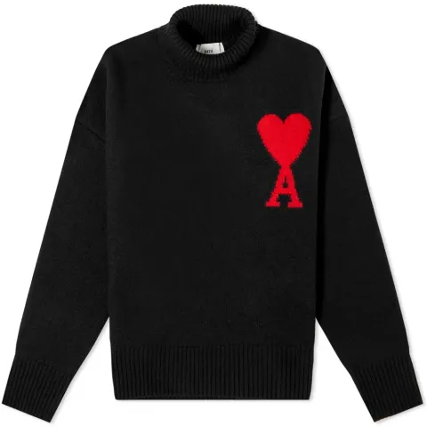AMI Large A Heart Roll Neck Knit