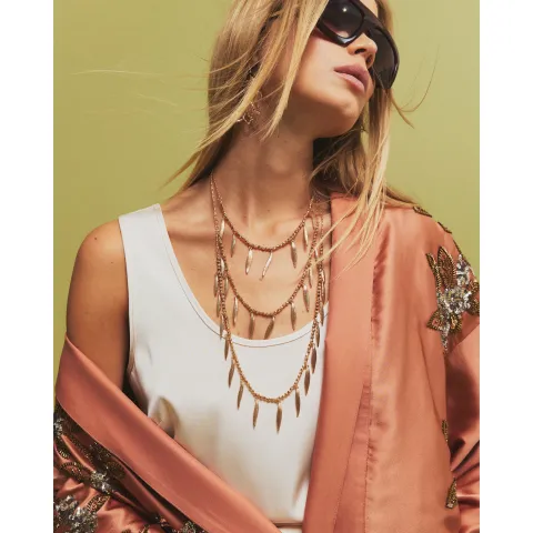 River Island Beaded Multirow Necklace