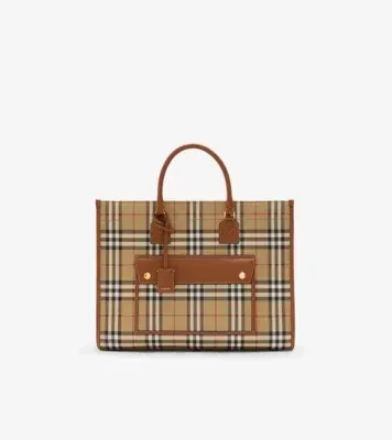 Medium Freya Tote in Archive beige/briar brown