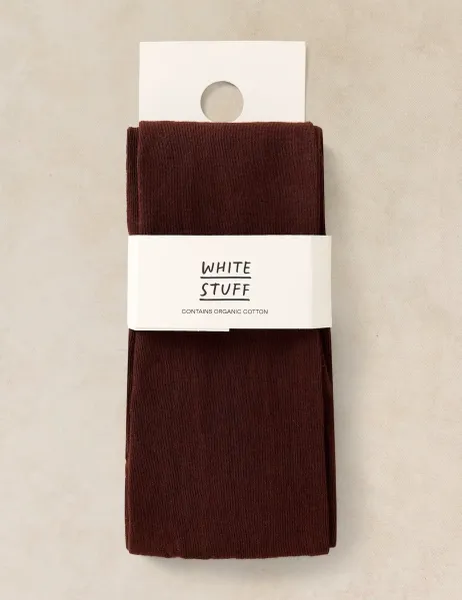 White Stuff Cotton Rich Matt Tights Brown