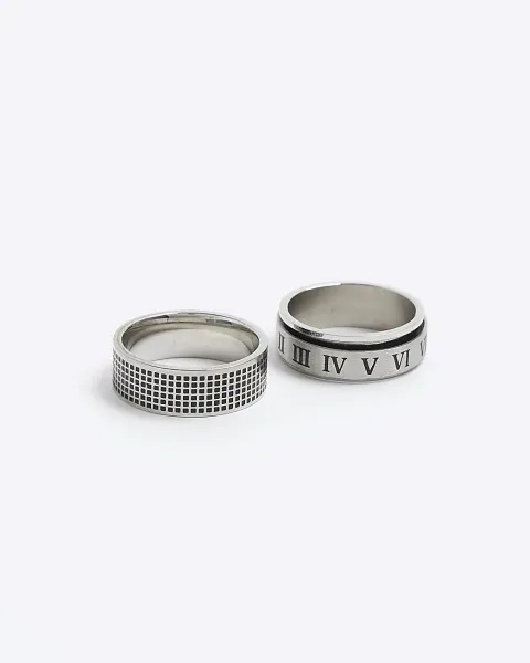 River Island Stainless Steel Pack Of 2 Rings