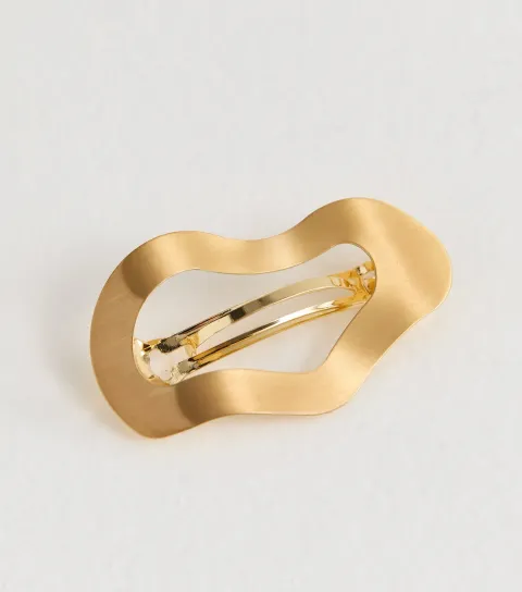 Gold Tone Matte Squiggle Hair Clip