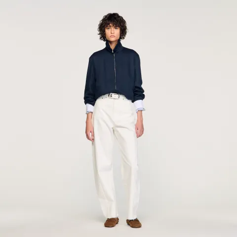 SANDRO Standing collar zip-up jacket