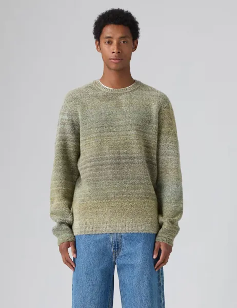 Levi's Levi's Regular Fit Striped Crew Neck Jumper Green Mix