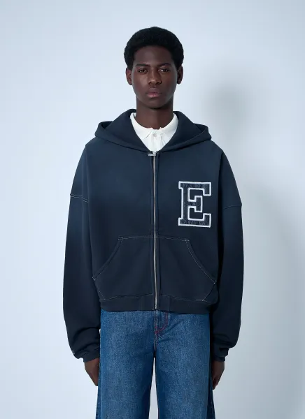 Logo Motif Hooded Sweatshirt