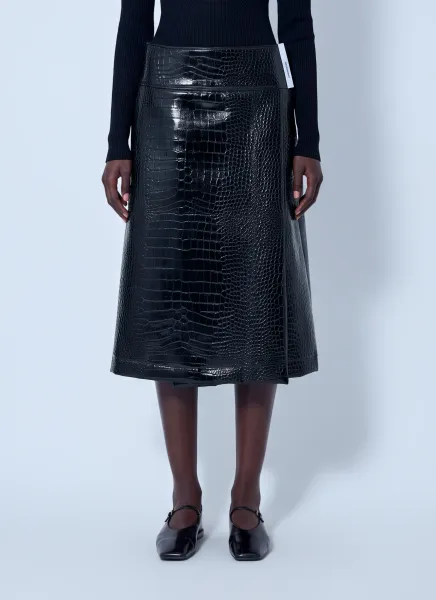 Sportmax Aquile Embossed Midi Skirt