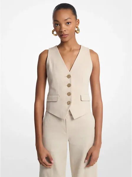 Linen and Cotton Twill Vest