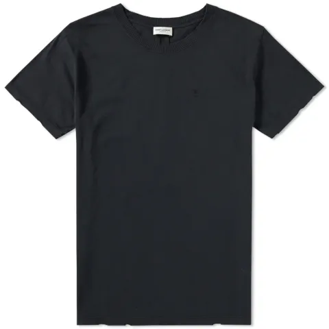 Distressed Embroidered Logo Tee