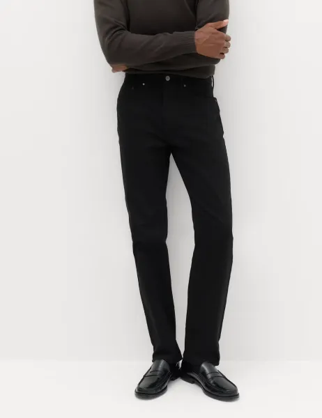 Marks & Spencer Straight Fit Stretch Jeans Black/Black