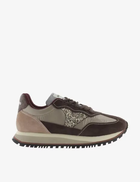 Victoria Viento Suede Lace Up Trainers Brown