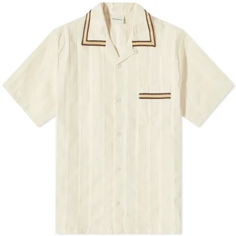 Ribbed Trim Vacation Shirt