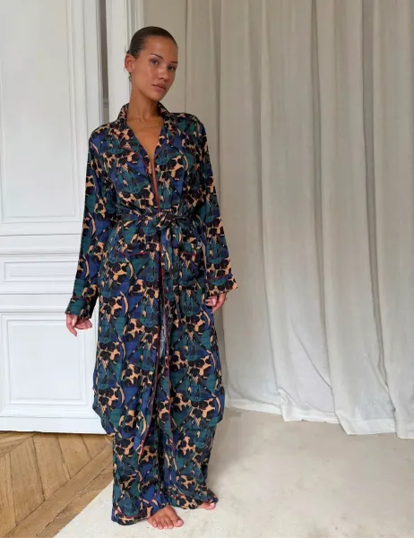 Never Fully Dressed Tartan Leopard Print Bow Pyjama Set