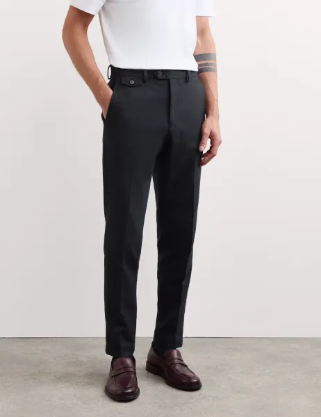 Jaeger Slim Fit Cotton Blend Suit Trousers Dark Navy