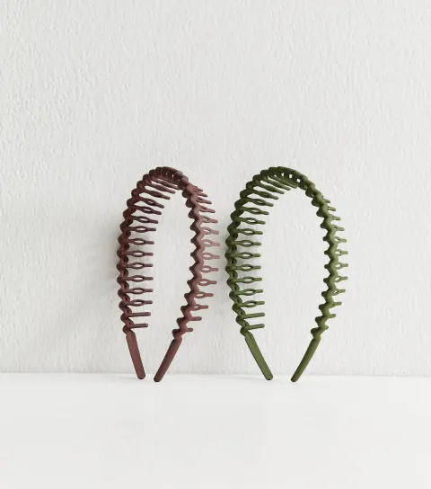 New Look Pack Of 2 Multicoloured Comb Headbands