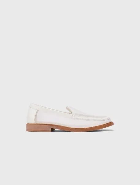 Leather and mesh loafers