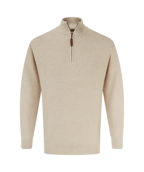 Porthleven Quarter Zip Jumper - Oat