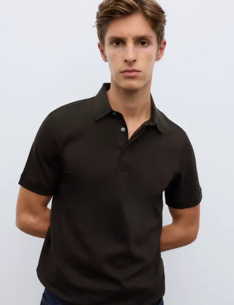 Autograph Pure Supima Cotton Polo Shirt Chocolate Mix
