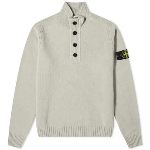 Button Funnel Crew Knit