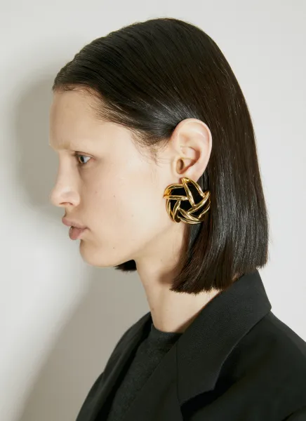 Vintage Spiral Earrings In Metal And Velvet