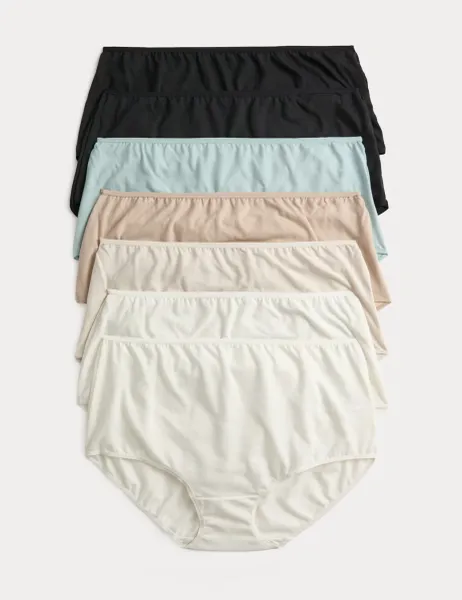 Marks & Spencer 7 Pack Pure Cotton Full Briefs Cream Mix