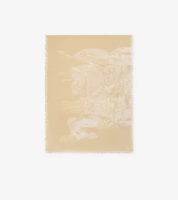 Wide Knight Wool Scarf in Sand beige
