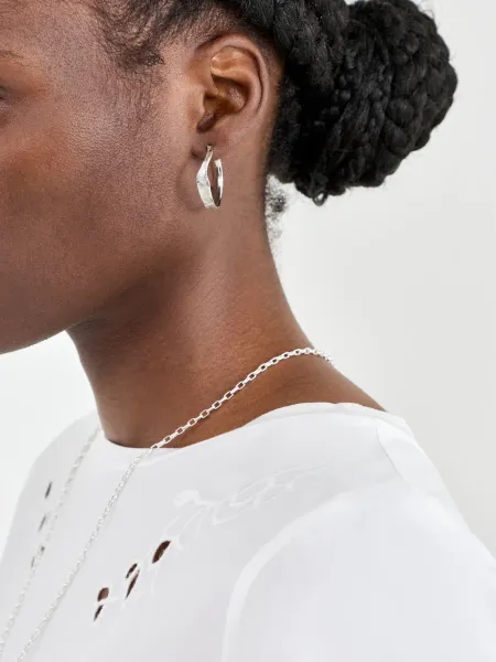 TUTTI Edge Sterling Silver Plated Hoop Earrings