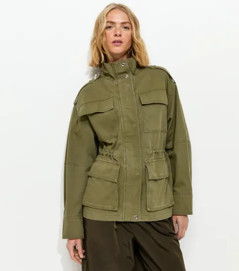 Women's Khaki 4 Pocket Shacket