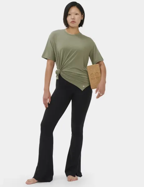 Sweaty Betty Soft Flow Studio Relaxed T-Shirt Dark Khaki