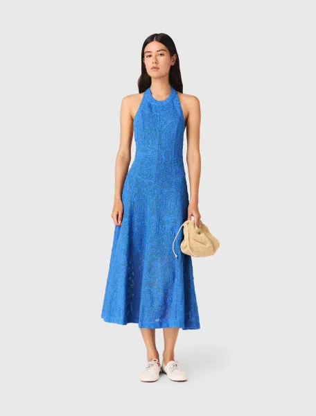 Backless guipure maxi dress