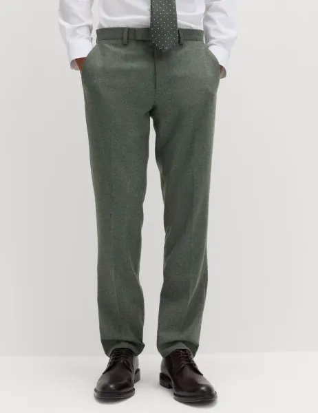 Marks & Spencer Tailored Fit Italian Wool Rich Suit Trousers Green