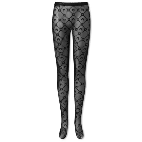 Moonogram Flocked Mesh Tights