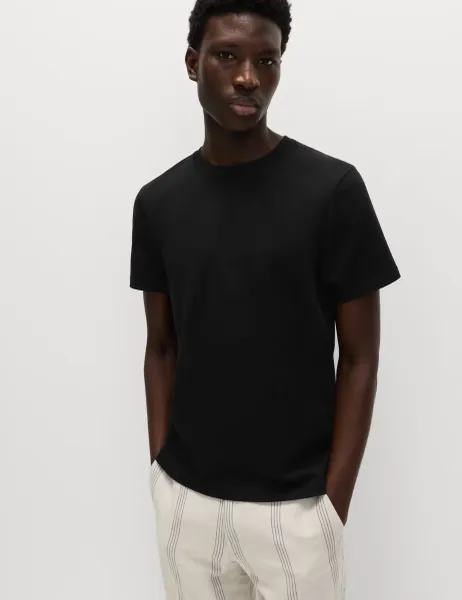 Marks & Spencer The Utimate Slim Fit Cotton Blend T-Shirt Black