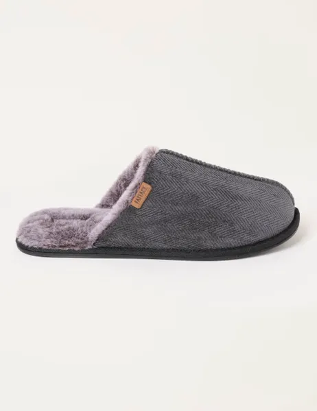 FatFace Herringbone Mule Slippers Blue Mix