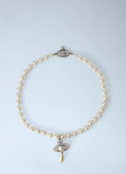One Row Pearl Drop Choker