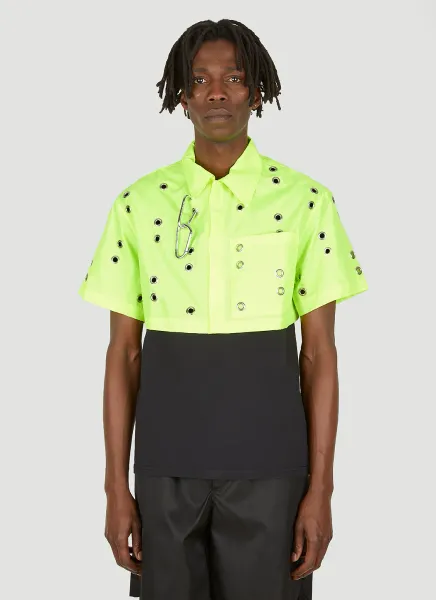 Eyelet Short-Sleeve Shirt