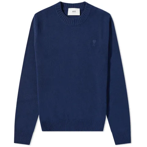 AMI Tonal Small Heart Crew Knit