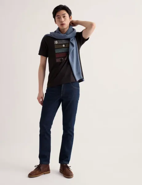 Seasalt Cornwall Pure Cotton Printed Crew Neck T-Shirt Black Mix