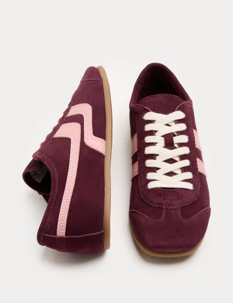 Marks & Spencer Suede Side Stripe Retro Runner Trainers