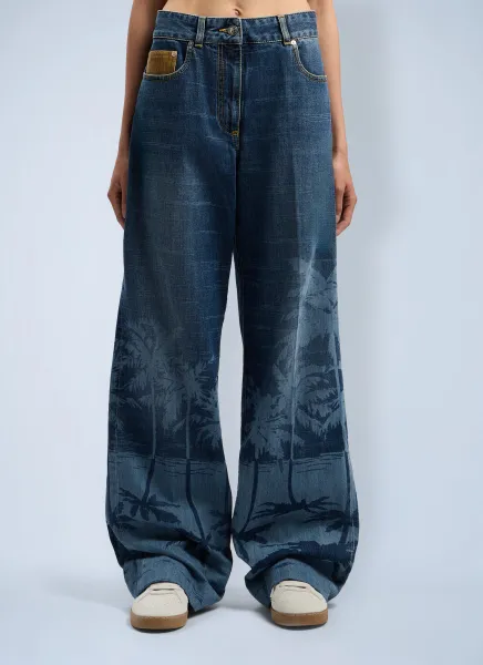 Palms Loose Denim Pants