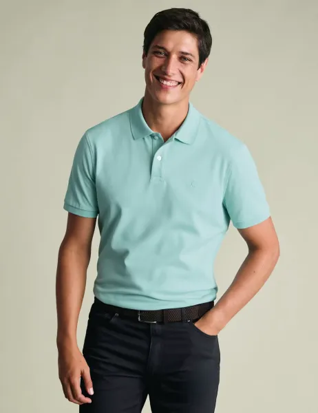 Charles Tyrwhitt Cotton Rich Pique Polo Shirt Aqua