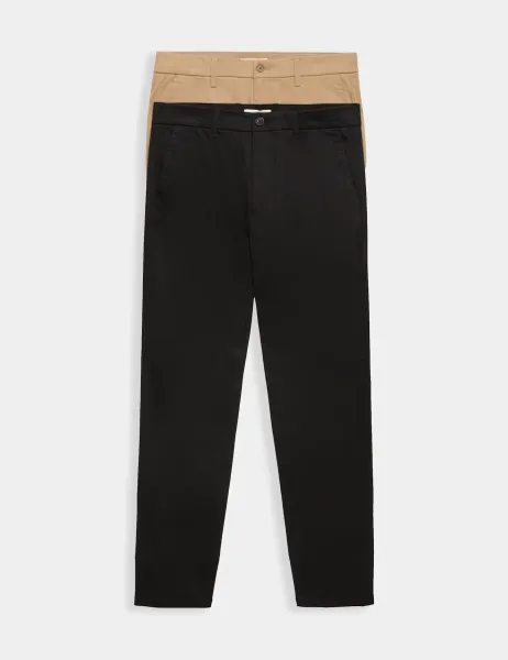 Marks & Spencer 2 Pack Regular Fit Stretch Chinos Black Mix